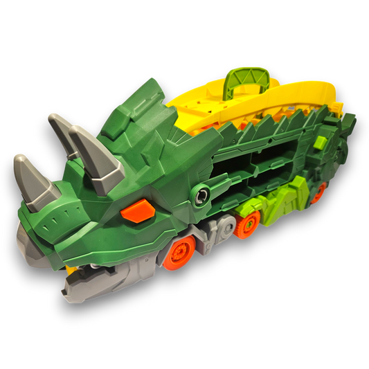Camión Transportador de autitos en forma de Triceratops